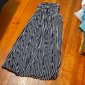 Black and white stripped maxi dress